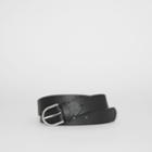 Burberry Burberry D-shaped Buckle Grainy Leather Belt, Size: 95, Black