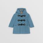 Burberry Burberry Childrens Faux Leather Star Detail Wool Blend Duffle Coat, Size: 2y, Blue