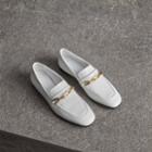 Burberry Burberry Link Detail Patent Leather Loafers, Size: 39, White