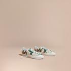 Burberry Peony Rose Print Canvas And Leather Sneakers