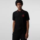 Burberry Burberry Embroidered Logo Cotton Piqu Polo Shirt, Size: Xl, Black