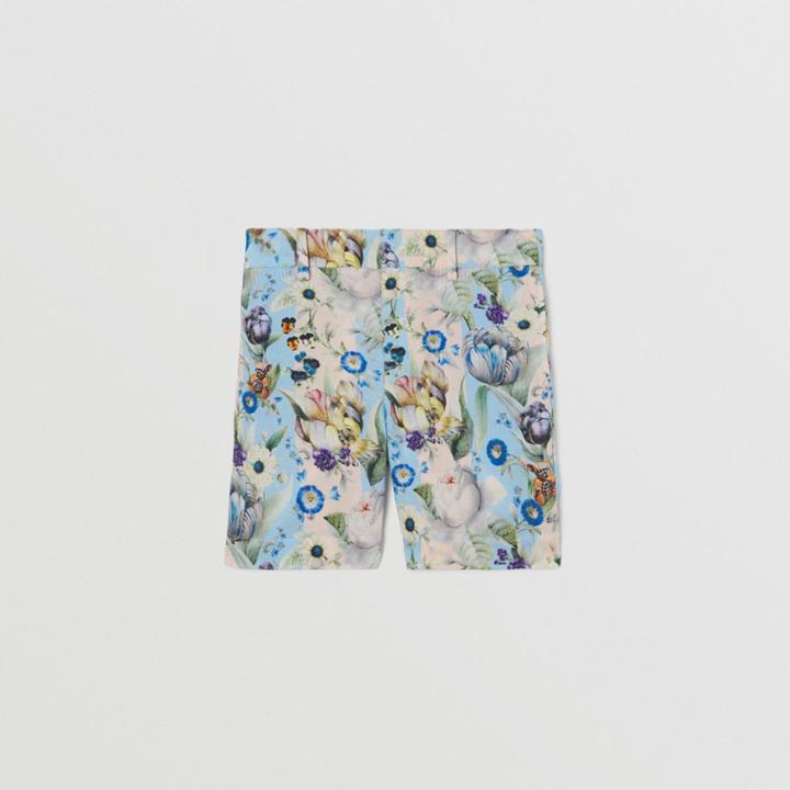 Burberry Burberry Childrens Floral Print Linen Blend Tailored Shorts, Size: 10y