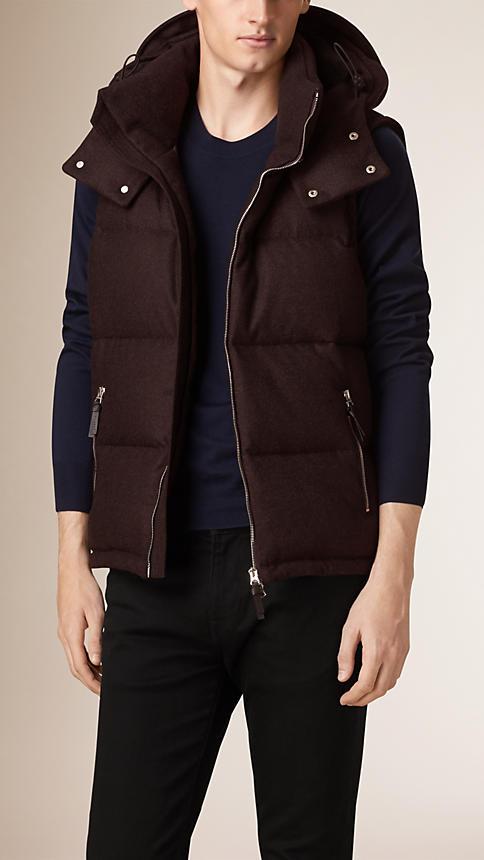 Burberry Fur Trim Down-filled Virgin Wool Cashmere Gilet