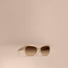 Burberry Burberry Check Detail Square Cat-eye Sunglasses, Beige