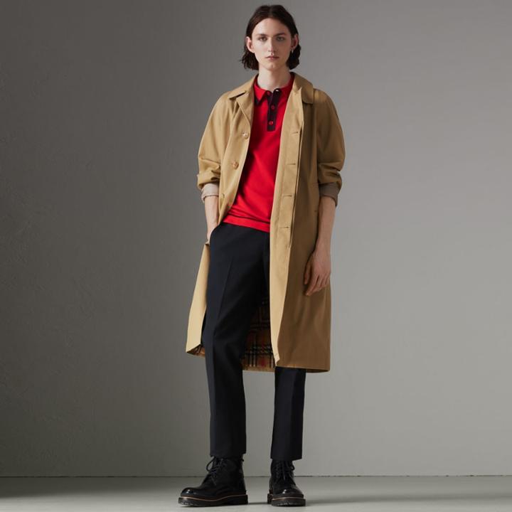 Burberry Burberry Tipped Cotton Jersey Polo Shirt, Red