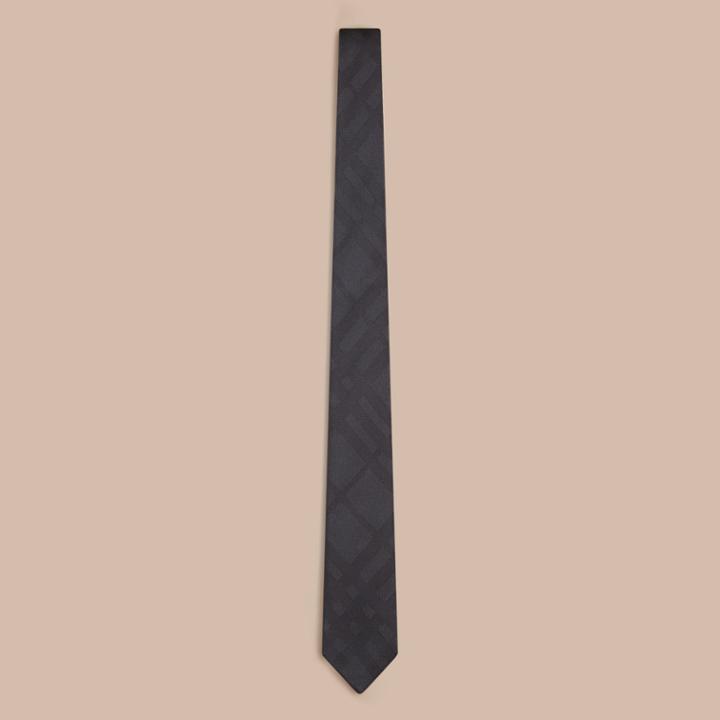 Burberry Burberry Slim Cut Check Silk Tie, Grey