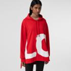 Burberry Burberry Love Print Cotton Oversized Hoodie, Size: M, Red