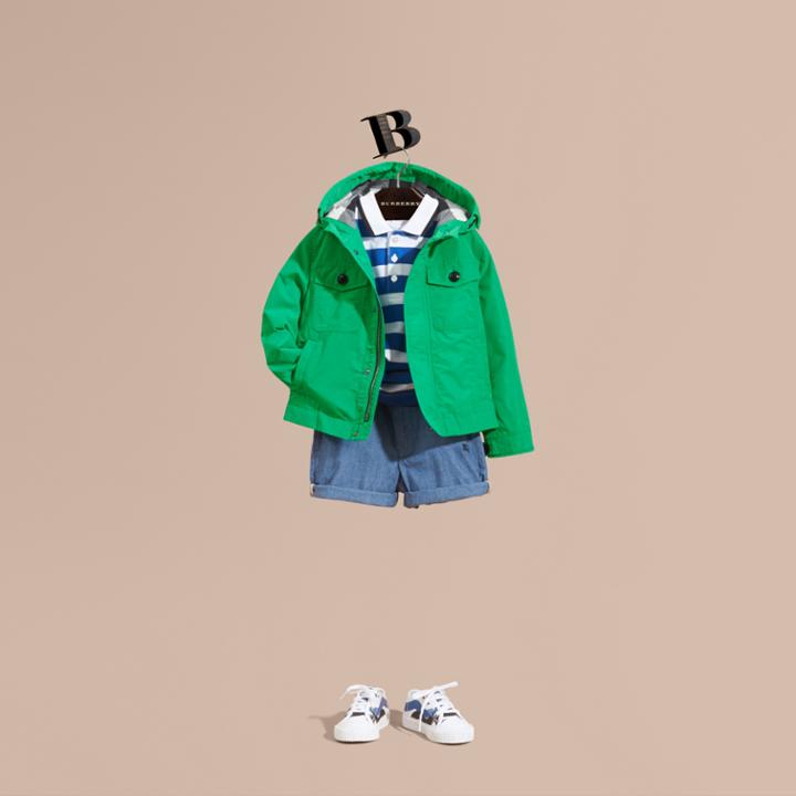 Burberry Burberry Hooded Packaway Technical Jacket, Size: 14y, Green