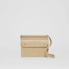 Burberry Burberry Mini Leather Title Bag With Pocket Detail, Yellow
