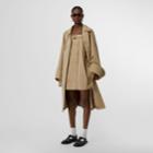 Burberry Burberry Exaggerated Cuff Cotton Gabardine Car Coat, Size: 04, Yellow