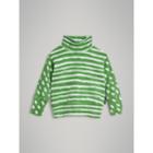 Burberry Burberry Roll-neck Spot And Stripe Print Cotton Sweater, Size: 18m, Green