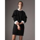 Burberry Burberry Ruffle-sleeve Sweater Dress, Black