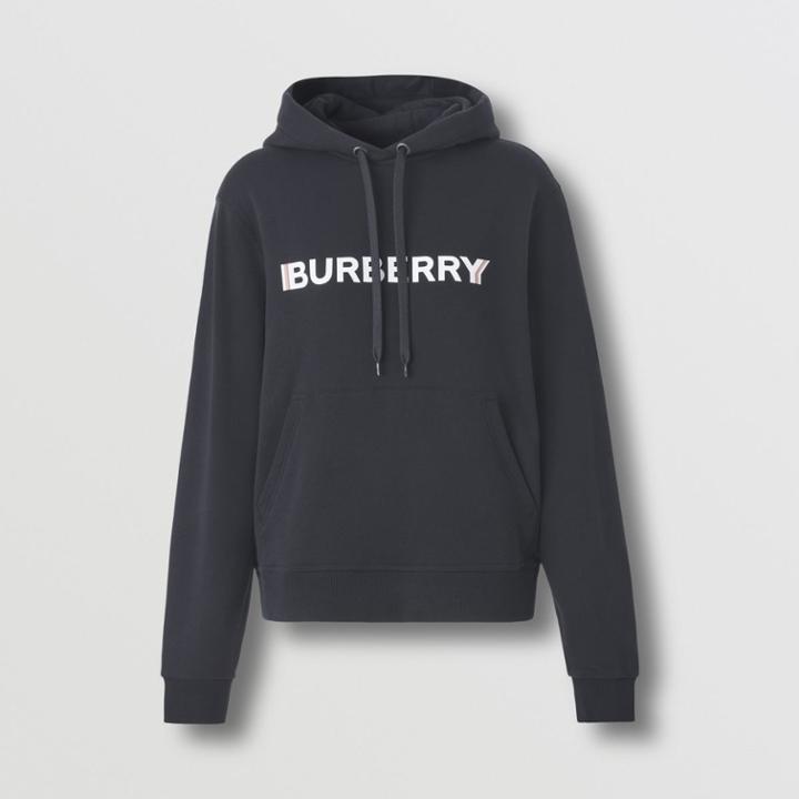 Burberry Burberry Logo Print Cotton Oversized Hoodie, Size: M