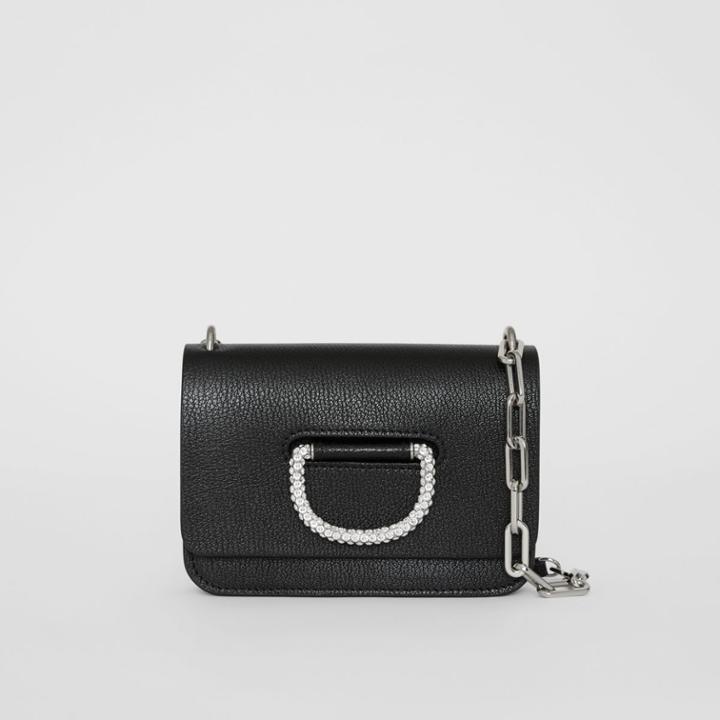 Burberry Burberry The Mini Leather Crystal D-ring Bag, Black