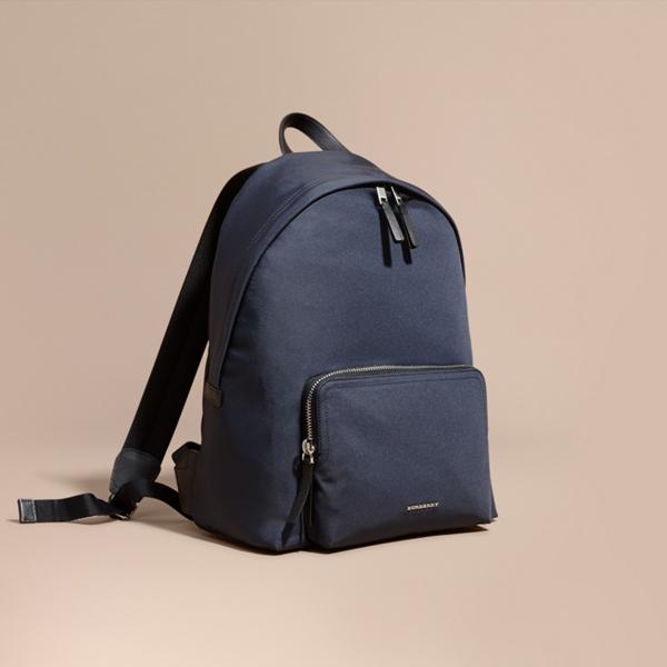 Burberry Leather Trim Technical Backpack