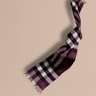 Burberry Burberry The Large Classic Cashmere Scarf In Check, Purple
