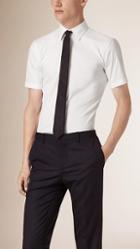 Burberry Short-sleeved Stretch Cotton Poplin Shirt