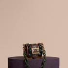 Burberry Burberry The Mini Square Buckle Bag In Velvet And Snakeskin, Red