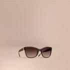 Burberry 3d Check Square Frame Polarised Sunglasses