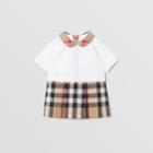 Burberry Burberry Childrens Short-sleeve Check Detail Cotton Dress, Size: 2y