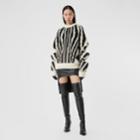 Burberry Burberry Cut-out Sleeve Wool Mohair Blend Jacquard Sweater