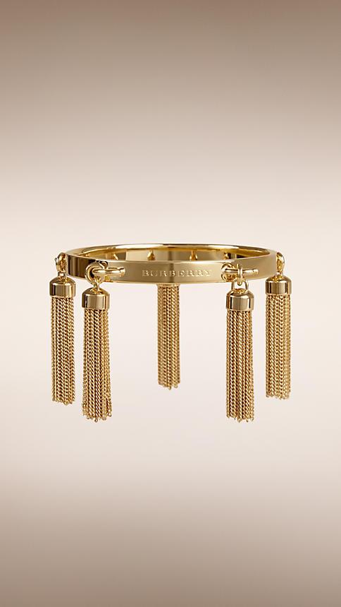 Burberry Chain Tassel Detail Brass Bracelet