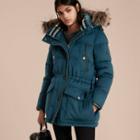 Burberry Down-filled Cashmere Coat With Detachable Fur Trim