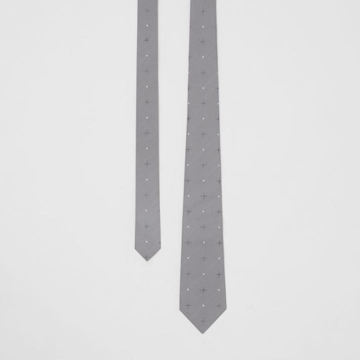 Burberry Burberry Classic Cut Graphic Silk Wool Jacquard Tie, Grey