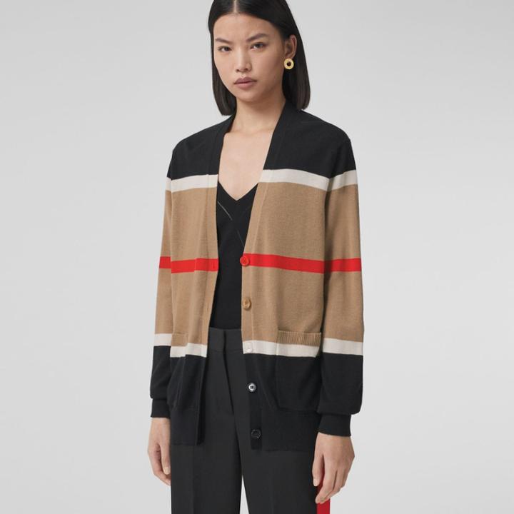 Burberry Burberry Striped Cashmere Silk Cardigan