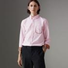 Burberry Burberry Check Detail Cotton Oxford Shirt, Size: M, Pink