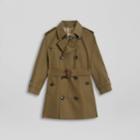 Burberry Burberry Childrens Cotton Gabardine Trench Coat, Size: 10y, Green