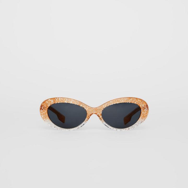 Burberry Burberry Glitter Detail Cat-eye Frame Sunglasses, Orange
