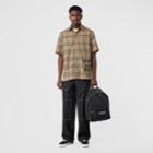 Burberry Burberry Short-sleeve Vintage Check Cotton Oversized Shirt, Size: M, Beige