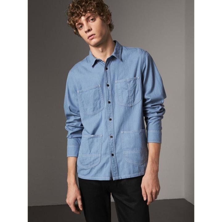 Burberry Burberry Japanese Denim Work Shirt, Size: Xl