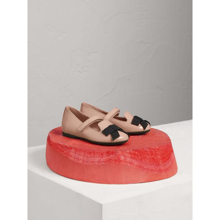 Burberry Burberry Bow Detail Patent Leather Ballerinas, Size: 8, Pink