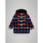 Burberry Burberry Check Double-faced Wool Duffle Coat, Size: 3y, Blue