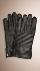 Burberry Biker Style Leather Gloves