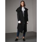 Burberry Burberry Cotton Asymmetric Trench Coat, Size: 04, Black