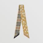Burberry Burberry Vintage Check And Deer Print Silk Skinny Scarf