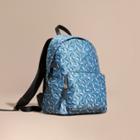 Burberry Leather Trim Leaf Jacquard Backpack
