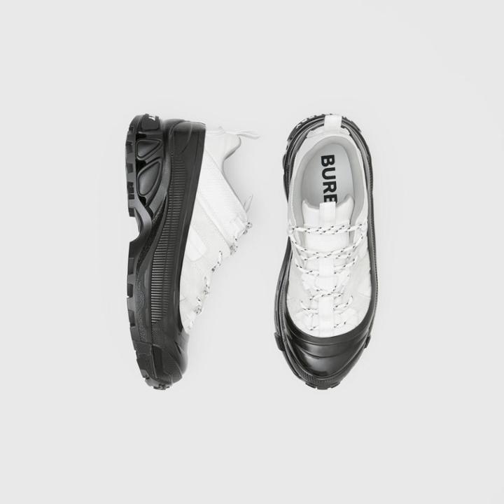 Burberry Burberry Nylon And Suede Arthur Sneakers, Size: 41, White