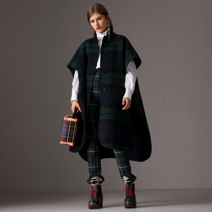 Burberry Burberry Reversible Tartan Wool Cashmere Poncho