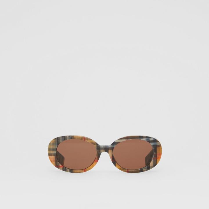 Burberry Burberry Childrens Vintage Check Oval Frame Sunglasses, Antique Yellow
