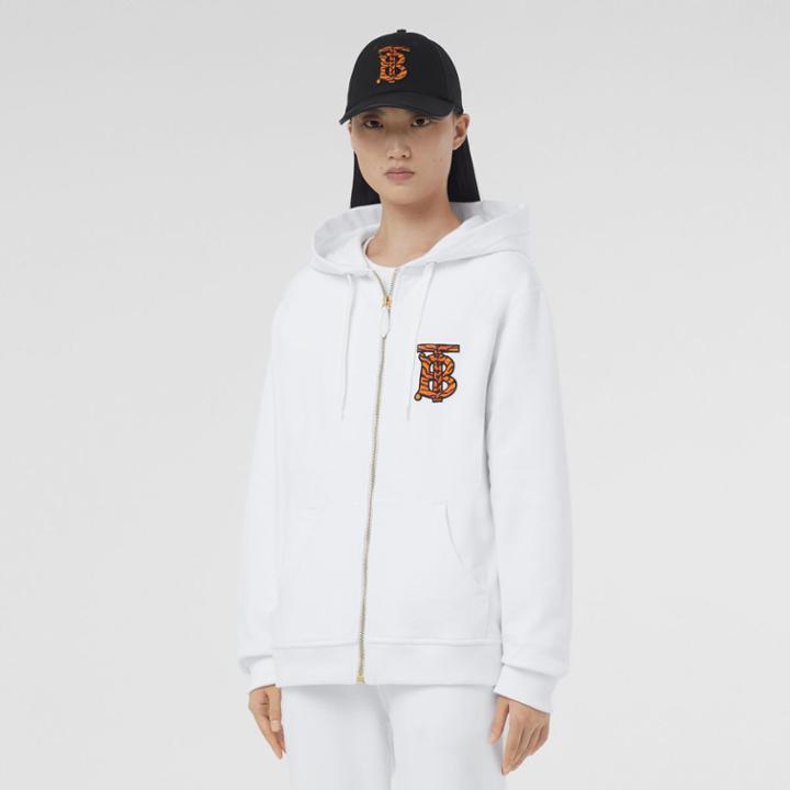 Burberry Burberry Monogram Motif Cotton Hooded Top, Size: L