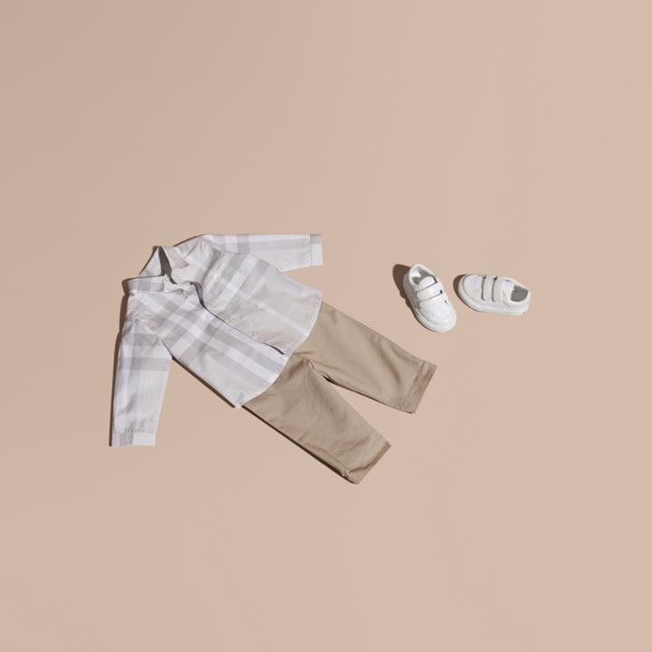 Burberry Burberry Washed Check Cotton Shirt, Size: 6m, Grey