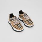 Burberry Burberry Childrens Logo Detail Vintage Check Cotton Sneakers, Size: 27, Beige