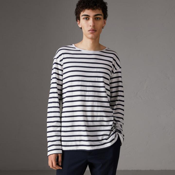 Burberry Burberry Breton Stripe Cotton Jersey Top