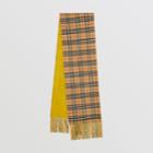 Burberry Burberry Colour Block Vintage Check Cashmere Scarf, Yellow