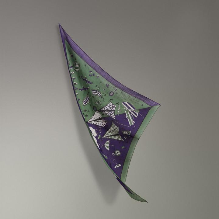 Burberry Burberry Picnic Print Cotton Scarf, Purple