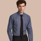 Burberry Burberry Modern Fit Check Cotton Poplin Shirt, Size: 18, Blue